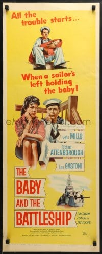 5t027 BABY & THE BATTLESHIP insert 1957 English sailors John Mills & Richard Attenborough!