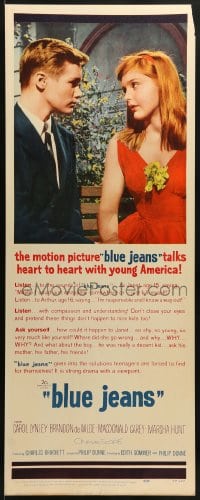 5t053 BLUE DENIM insert 1959 Carol Lynley & Brandon DeWilde, teen pregnancy, Blue Jeans!