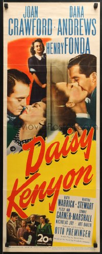 5t097 DAISY KENYON insert 1947 Joan Crawford, Henry Fonda, Dana Andrews, directed by Otto Preminger!