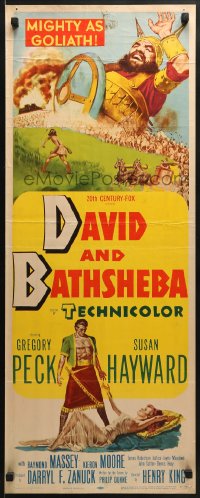 5t098 DAVID & BATHSHEBA insert 1951 Biblical Gregory Peck broke God's commandment for sexy Susan Hayward