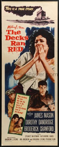5t101 DECKS RAN RED insert 1958 James Mason, Dorothy Dandridge, one girl on a crime ship!