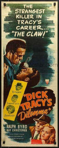 5t105 DICK TRACY'S DILEMMA insert 1947 great art of Ralph Byrd vs The Claw, Sightless, & Vitamin