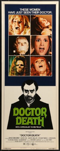 5t108 DOCTOR DEATH insert 1973 John Considine, Barry Coe, Cheryl Miller, sexy horror!