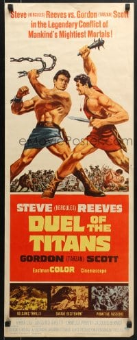 5t114 DUEL OF THE TITANS insert 1963 Romolo e Remo, Steve Hercules Reeves vs Gordon Tarzan Scott!