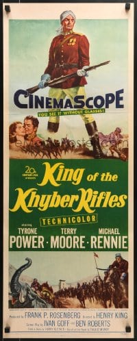 5t202 KING OF THE KHYBER RIFLES insert 1954 full-length artwork of British soldier Tyrone Power!