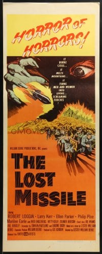 5t230 LOST MISSILE insert 1958 horror of horrors from outer Hell comes to burn the world alive!