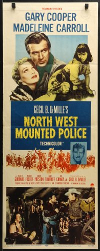 5t276 NORTH WEST MOUNTED POLICE insert R1958 Cecil B. DeMille, Gary Cooper, Madeleine Carroll