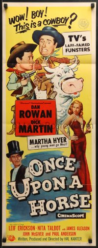 5t284 ONCE UPON A HORSE insert 1958 images of Rowan & Martin, plus sexy Martha Hyer w/gun!