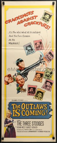 5t292 OUTLAWS IS COMING insert 1965 The Three Stooges with Curly-Joe are wacky cowboys!