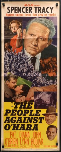 5t301 PEOPLE AGAINST O'HARA insert 1951 Spencer Tracy against sinister forces that prey on youth!