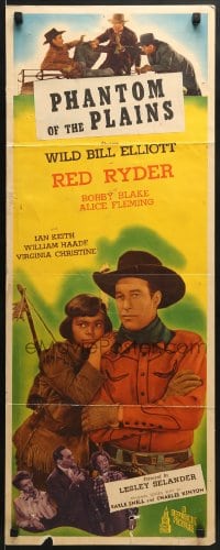 5t306 PHANTOM OF THE PLAINS insert 1945 Red Ryder & Bobby Blake as Little Beaver, Texas Manhunt!