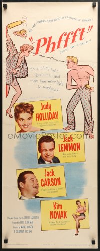 5t307 PHFFFT insert 1954 Jack Lemmon, Kim Novak, Judy Holliday, great art of marital fight!