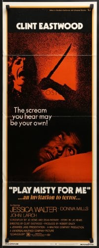 5t311 PLAY MISTY FOR ME insert 1971 classic Clint Eastwood, Jessica Walter, an invitation to terror