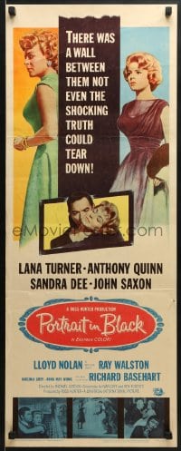 5t312 PORTRAIT IN BLACK insert 1960 Lana Turner, Anthony Quinn, Sandra Dee, love has an evil side!