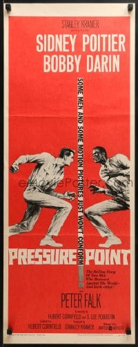 5t317 PRESSURE POINT insert 1962 Sidney Poitier squares off against Bobby Darin, cool art!