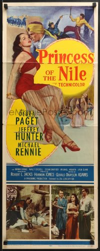 5t319 PRINCESS OF THE NILE insert 1954 sexy full-length art of barely-dressed young Debra Paget!