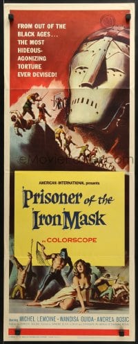 5t320 PRISONER OF THE IRON MASK insert 1962 cool art of the most terrifying torture ever devised!