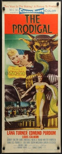 5t321 PRODIGAL insert 1955 art of sexiest Biblical Lana Turner & Edmond Purdom + more!