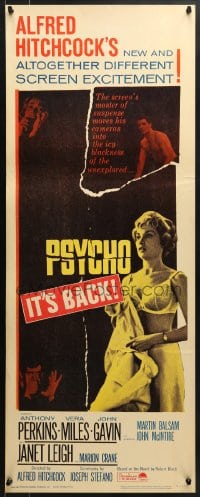 5t322 PSYCHO insert R1965 half-dressed Janet Leigh, Anthony Perkins, Alfred Hitchcock classic!