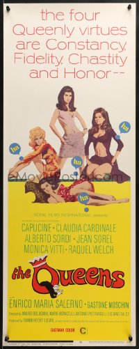 5t329 QUEENS insert 1967 sexiest art of Capucine, Monica Vitti, Claudia Cardinale, Raquel Welch!