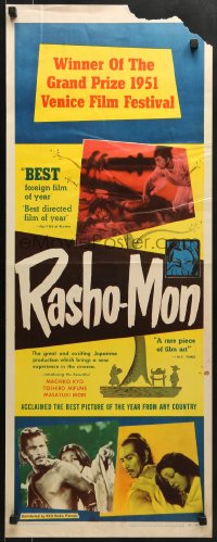 5t338 RASHOMON insert 1952 Akira Kurosawa Japanese classic with Toshiro Mifune & Machiko Kyo, rare!