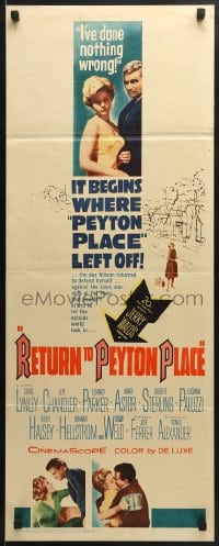5t343 RETURN TO PEYTON PLACE insert 1961 Carol Lynley as Allison Mackenzie returns to defend herself!