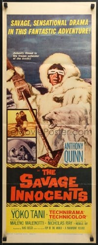 5t362 SAVAGE INNOCENTS insert 1961 Nicholas Ray, great art of Eskimo Anthony Quinn & polar bear!