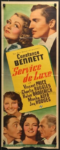 5t376 SERVICE DE LUXE insert 1938 Constance Bennett, Vincent Price, Ruggles, Broderick, Auer, Hodges