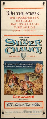 5t387 SILVER CHALICE insert 1955 great art of Virginia Mayo & Paul Newman in his first movie!