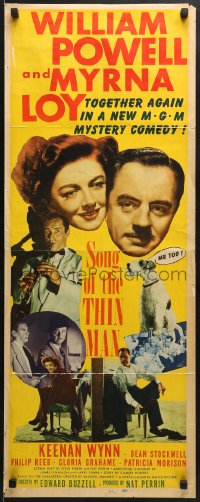 5t401 SONG OF THE THIN MAN insert 1947 William Powell, Myrna Loy, and Asta the dog too!
