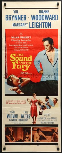 5t402 SOUND & THE FURY insert 1959 great images of Yul Brynner with hair & Joanne Woodward!