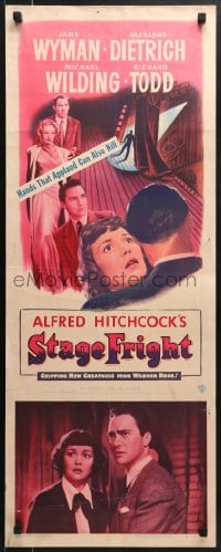 5t407 STAGE FRIGHT insert 1950 Marlene Dietrich, Jane Wyman, directed by Alfred Hitchcock!