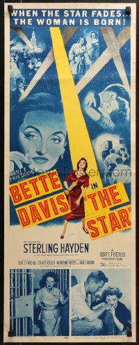 5t410 STAR insert 1953 great art of Hollywood actress Bette Davis holding Oscar in the spotlight!