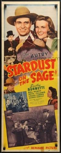 5t413 STARDUST ON THE SAGE insert 1942 singing cowboy Gene Autry w/pretty Edith Fellows!