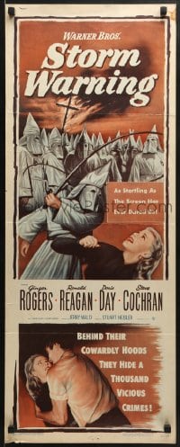 5t418 STORM WARNING insert 1951 art of Ginger Rogers, Ronald Reagan & The Ku Klux Klan!