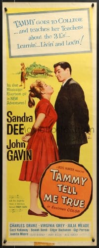5t436 TAMMY TELL ME TRUE insert 1961 romantic image of Sandra Dee about to kiss John Gavin!
