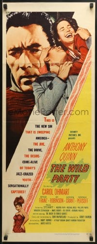 5t481 WILD PARTY insert 1956 Anthony Quinn, it's the new sin that is sweeping America!