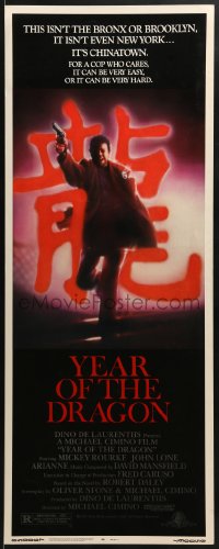 5t489 YEAR OF THE DRAGON insert 1985 Mickey Rourke, Michael Cimino Asian crime thriller!