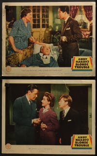 5w801 ANDY HARDY'S BLONDE TROUBLE 2 LCs 1944 great images of Mickey Rooney, Lewis Stone, Holden!