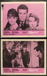 5w815 CHILDREN'S HOUR 2 LCs 1962 Audrey Hepburn, James Garner, Shirley MacLaine!
