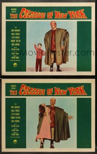 5w821 COLOSSUS OF NEW YORK 2 LCs 1958 each with great images of the robot monster + Mala Powers!