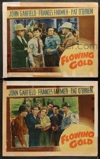 5w846 FLOWING GOLD 2 LCs 1940 John Garfield, Frances Farmer & Pat O'Brien are oil bums!