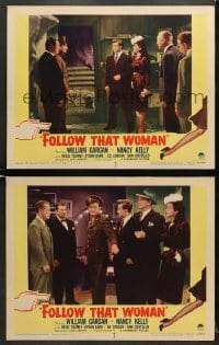 5w847 FOLLOW THAT WOMAN 2 LCs 1945 laughs and thrills when cutie Nancy Kelly goes crime-hunting!