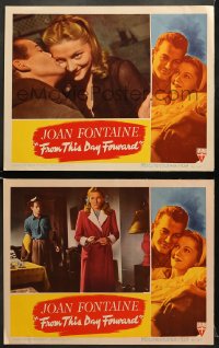 5w848 FROM THIS DAY FORWARD 2 LCs 1946 images, border artwork of pretty Joan Fontaine, Mark Stevens!