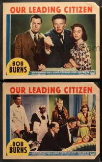 5w938 OUR LEADING CITIZEN 2 LCs 1939 great images of Bob Burns and Susan Hayward!