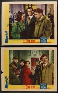 5w971 THIRD MAN 2 LCs 1949 Joseph Cotten, Bernard Lee, Alida Valli & Trevor Howard, film noir!