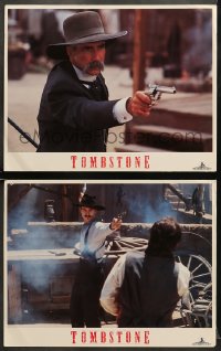 5w976 TOMBSTONE 2 LCs 1993 images of Val Kilmer as sick Doc Holliday shooting bad guy, Sam Elliot!