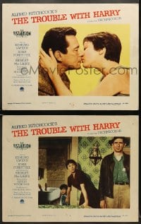 5w978 TROUBLE WITH HARRY 2 LCs 1955 image of John Forsythe, Shirley MacLaine, Royal Dano!