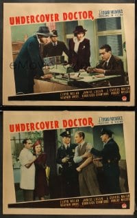 5w981 UNDERCOVER DOCTOR 2 LCs 1939 J. Carrol Naish, Heather Angel, Broderick Crawford & Denning!