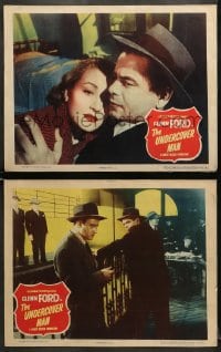 5w982 UNDERCOVER MAN 2 LCs 1949 great images of Glenn Ford & Nina Foch!